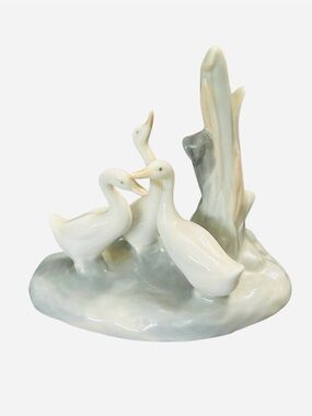 Vintage NAO by Lladro Group THREE GEESE DUCKS IN REEDS Figurine Made in Spain